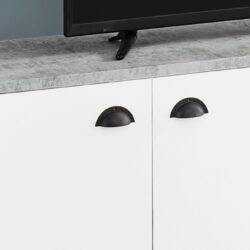 TV Stand, Console, Media Entertainment Center, Storage Cabinet, Contemporary, Elegant Design - White