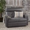 Alma - Contemporary Upholstered Loveseat Recliner - Slate - Image 5