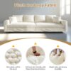 Plush Corduroy 4 Seat Sofa, Modern Comfy Upholstered Sofa Cloud Couch, Deep Seat Couches With Soft Pillows And Movable Ottoman, Convertible Sofa Lounge Chair, For Living Room, Apartment, Office - Beige - Image 12