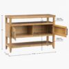 Naomi - 2 Door Storage Console Table With Ample Shelving - Natural - Image 3