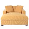 Oversized Chaise, Lounge Chair Classic Design, Soft Fabric, Durable Frame With Solid Wood Legs - Yellow - Image 5