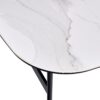 Modern Rectangular Rock Plate Coffee Table Open Space Design Golden Metal Frame Minimalist Living Room Center Table For Lounge Office - Black White - Image 9