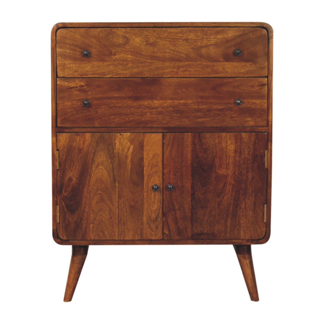 Curved Nordic Charm Cabinet - Brown - Image 2