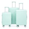 Set 3 Pieces 20" / 24" / 28" Abs Spinner Wheel Luggage, Matching Color, With Combination Lock - Mint Green - Image 22