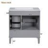 Bathroom Vanity With Sink, Soft Close Door, Handles Ample Storage - Gray - Image 11