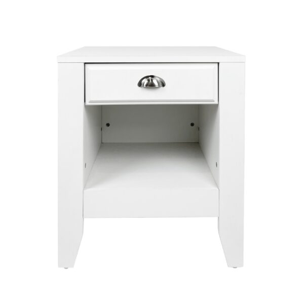 Cleary - Contemporary Wood Nightstand With Drawer - White