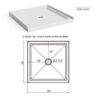 Shower Base Centered Drain Single Threshold Shower Pan - White - Image 8