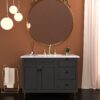 2 Handle Widespread Bathroom Faucet With Pop Up Drain And Water Supply Lines - Gold - Image 7