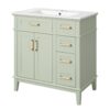 30" Bathroom Vanity With Sink, Soft Close Doors, Deep & Standard Drawer, & - Green - Image 11