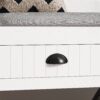 3 In 1 Hallway Hall Tree With Cushion, Storage Drawers, Hooks Shelves - White - Image 12