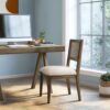 Armless Dining Chair With Cane Back Fabric (Set of 2) - Brown - Image 10