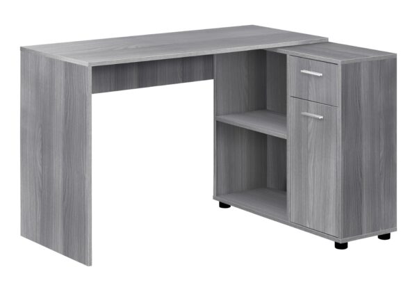 Computer Desk, Home Office, Corner, Storage Drawers, L Shape, Laptop, Contemporary & Modern - Gray