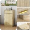 10 Gallon Tilt Out Trash Can Cabinet With Wave Textured Drawer - Oak - Image 5