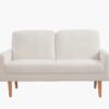Loveseat Sofa, European Style With Sleek Design, Modern & Vintage Flair, Upholstered 2 Seater Couch - Ivory - Image 4