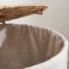Round Tall Water Hyacinth Woven Wicker Laundry Hamper With Lid For Clothes Canvas Toys And Book Storage With Removable Liner - Natural / Light Brown - Image 11