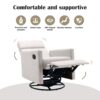 Modern Upholstered Rocker Nursery Chair Plush Seating Glider Swivel Recliner Chair - Tan - Image 7