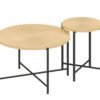 Radial - Pattern Coffee And End Table Set Waterproof Cover, Distressed Cylindrical Design, Legs Classic Rustic Charm (Set of 2) - Oak Natural Wood / Antique White - Image 11