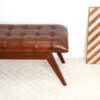 Maja - Mid-Century Modern Leather Bench - Cognac / Dark Brown - Image 5