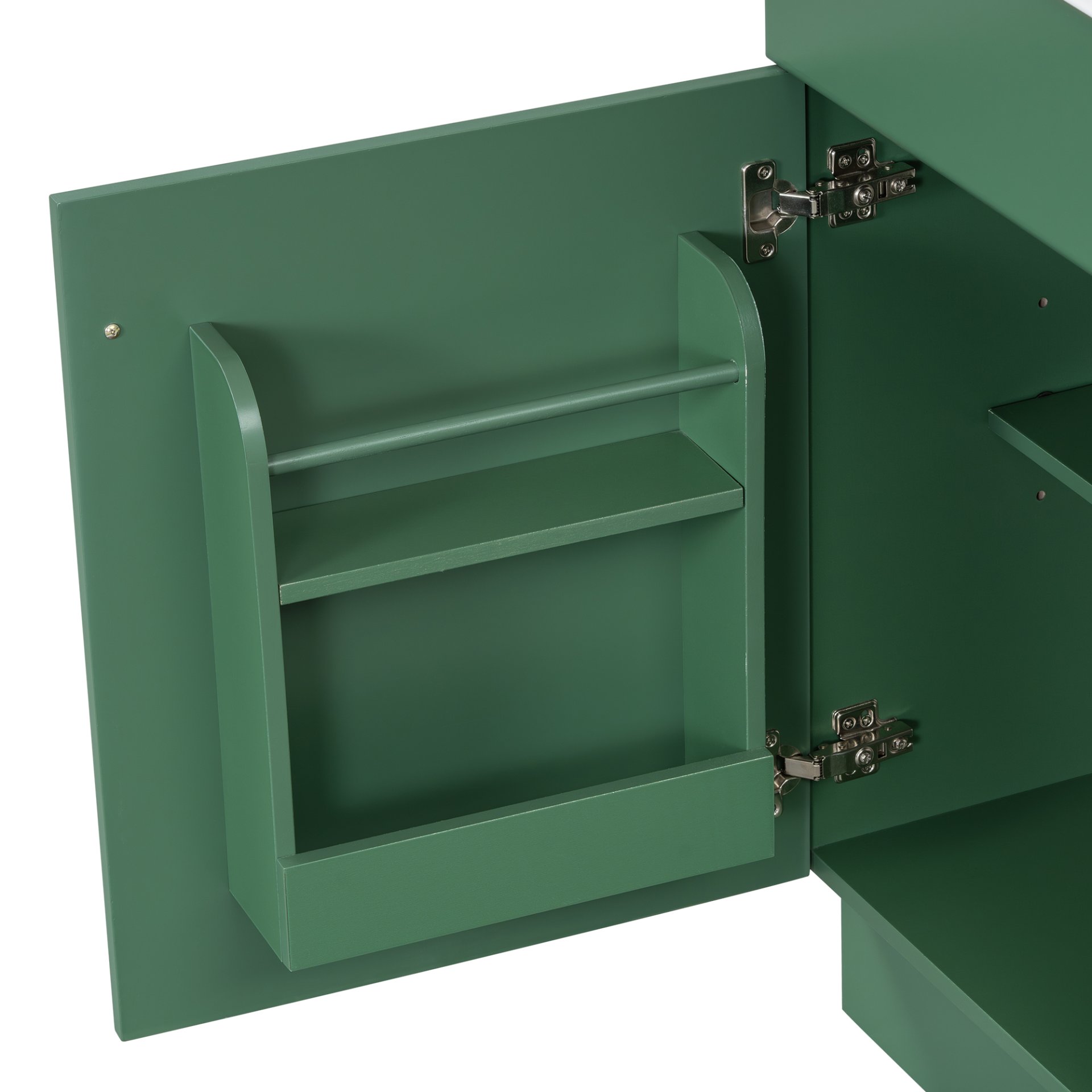 18" Bathroom Vanity With Sink, & Ceramic Cabinet With Adjustable Shelf - Green - Image 19