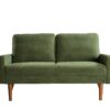 Loveseat Sofa, European Style With Sleek Design, Modern & Vintage Flair, Upholstered 2 Seater Couch, - Green - Image 4