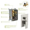 Dual Shower Head 16" Ceiling Mount Square Shower System With Rough In Valve, Stainless Steel & Brass - Brushed Nickel - Image 7