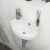 Rectangle Wall Mount Bathroom Sink & Single Faucet Hole - White - Image 2
