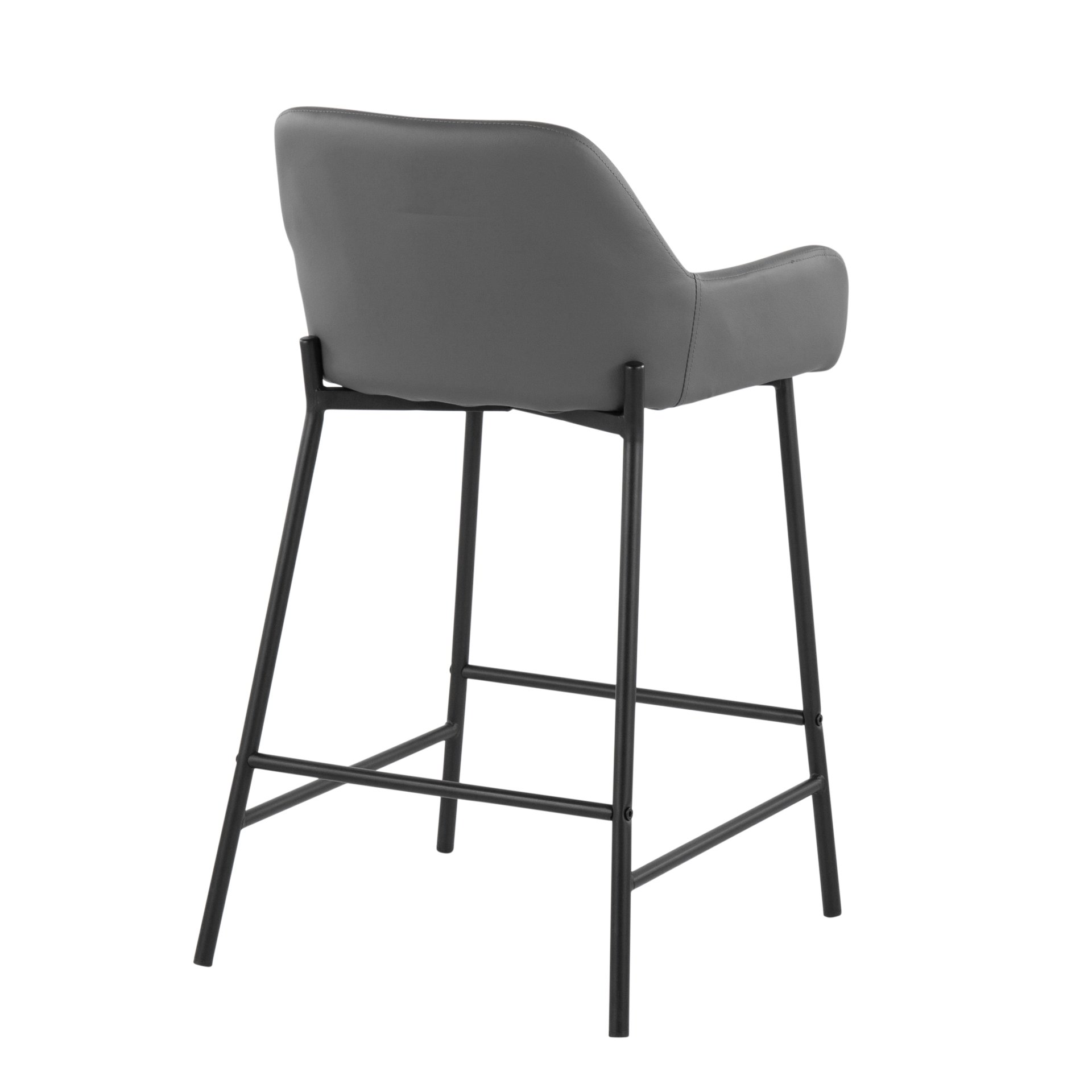 Daniella - Industrial Fixed Height Counter Stool (Set of 2) - Black / Gray - Image 4