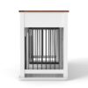 Large Dog Crate, Water Resistant Indoor Pets Furniture Double Dog Crates - Brown White - Image 21