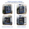 Vintage Buffet Cabinet With Double Glass Doors And Drawer, Storage Sideboard - Blue - Image 12