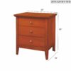 3 Drawer Nightstand - Oak - Image 5
