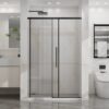 Sliding Shower Door Semi Frameless 6mm Tempered Glass 48" X 72" - Matte Black - Image 9