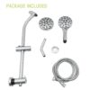 Multi Function Dual Shower Head Shower System With 4.7" Rain Showerhead, 8 Function Hand Shower, Adjustable Slide Bar - Chrome - Image 9