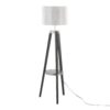 Compass - Mid-Century Modern Floor Lamp With Shelf - Black / Silver / Gray - Image 4