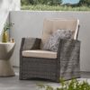 St Marta - Single Sofa Outdoor Relaxation Seat Rattan Waterproof Fabric - Gray - Image 2