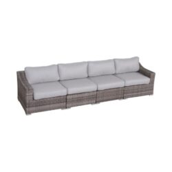 4 Piece Sectional Seating Set With Cushions - Gray Mix