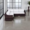Outdoor Sofa Seating Group With Cushions, Weather Resistant - Brown - Image 4