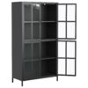 Premium Metal Storage Cabinet With Tempered Glass Doors, Adjustable Shelves, And Anti Tipping Device - Black - Image 12