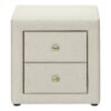 Nightstand, Storage Drawer, Upholstered, Transitional - Beige - Image 3