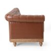 Comfy Large Sectional Sofa With Wooden Legs, Retro Style For Living Room - Light Brown - Image 7