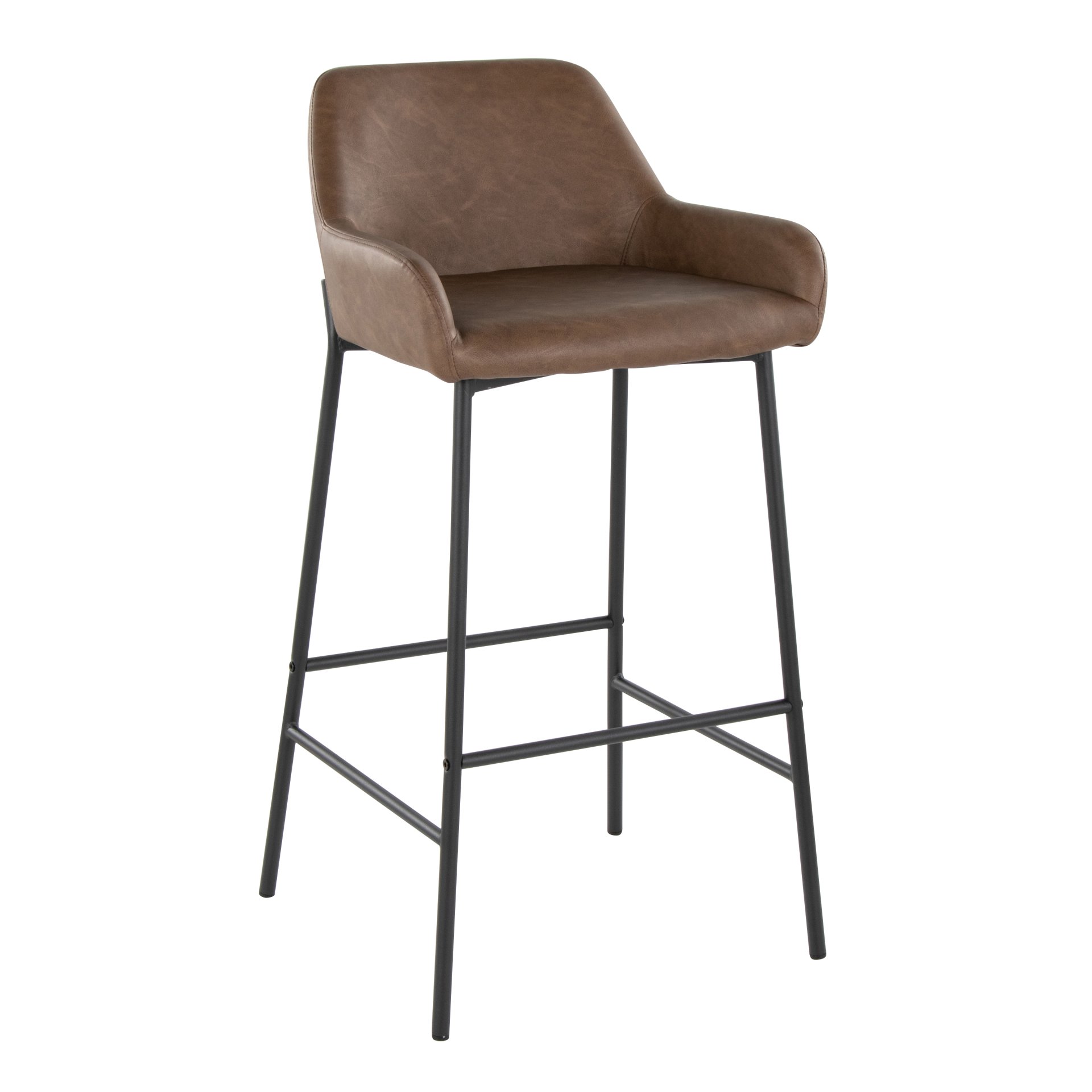 Daniella - Contemporary Fixed Height Barstool (Set of 2) - Black / Espresso - Image 2