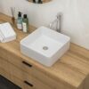Modern Ceramic Square Vessel Bathroom Sink - White - Image 2