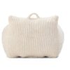 Giant Plush Bean Bag Chair For Adults With Armrests And Footstool - Beige - Image 13