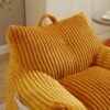 Giant Plush Bean Bag Chair With Armrests And Footstool For Adults - Yellow - Image 5