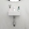 Modern Ceramic Rectangular Wall Mount Bathroom Sink With Single Faucet Hole - White - Image 5