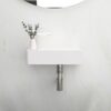 Rectangle Wall Mount Bathroom Sink, Single Faucet Hole - White - Image 5