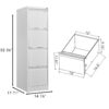 Steel Vertical File Cabinet With Lock, 4 Drawer, Metal Storage For A4 / Legal / Letter Size - White - Image 3