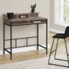 Computer Desk, Home Office, Standing, Storage Shelves, Laptop, Contemporary & Modern - Taupe - Image 3
