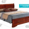 Louis Phillipe - Queen Storage Bed - Cherry - Image 6