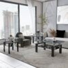 Modern Tempered Glass Tea Table, End Square Table For Living Room (Set of 2) - Black - Image 11