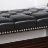 Wooden Base Upholstered Bench For Bedroom For Entryway - Black - Image 13